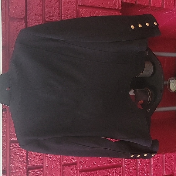 WHBM Luxe Stretch Miliary Jacket, Size 2, Black - Picture 7 of 8